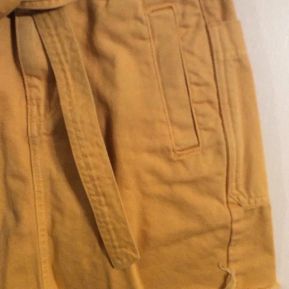 Pacsun mini frayed hem skirt mustard gold juniors size 25 VNC